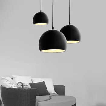 Moderne mode enkel E27 LED-lampe halv-runde aluminium lysekrone til bar soveværelse restaurant hanglamp suspension armatur