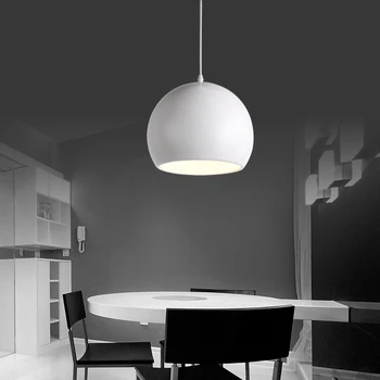 Moderne mode enkel E27 LED-lampe halv-runde aluminium lysekrone til bar soveværelse restaurant hanglamp suspension armatur