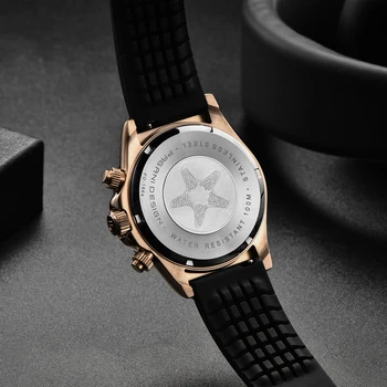 2020 PAGANI DESIGN-Rose Gold-Mænd-Ure quartz ure luksus automatisk dato armbåndsur mænd Silica gel Chronograph vandtæt