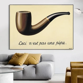 René Magritte Berømte Maleri Dette Er Ikke En Pibe tryk på Lærred Maleri Plakat Væg Kunst Billeder til Indretning Urammet