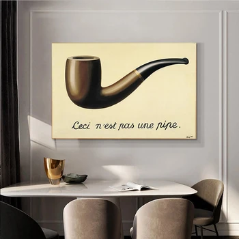 René Magritte Berømte Maleri Dette Er Ikke En Pibe tryk på Lærred Maleri Plakat Væg Kunst Billeder til Indretning Urammet