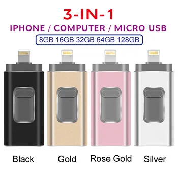 OTG USB-Flash-Drev Til Apple iPhone iPad iPod Mobile USB Flash Disk, USB-Stick Flash Pen-Drev 128G 64GB 16GB 32GB Usb 3.0 Flash
