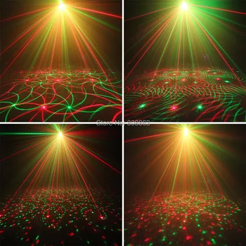 ESHINY Remote R&G Laser 4 Hvirvelvind Mønstre Projektor Fest med DJ Effekt Danse Disco Bar feriebolig Xmas Lys Fase L27N7