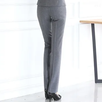 Naviu Mode Kvinders Bukser Plus Size Besættelse OL Foråret Efteråret Nye koreanske Kontor Damer Slank Midten af Taljen Mørk Grå Bukser