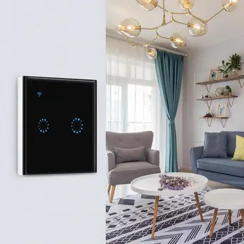 1 2 3Gang 2-Vejs WiFi Smart Touch lyskontakten OS eWeLink Intelligente Trådløse kontakt på Væggen stemmestyring Alexa, Google Startside