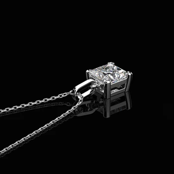 Knobspin 925 Sterling Sølv Torv 6*6mm Høje Carbon Diamant Bryllup Halskæde Til Kvinder Fine Smykker Engros
