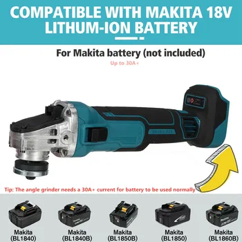 Nye 800W 100mm/125mm 3 Speed Brushless Akku-Vinkelsliber Til Makita Batteri DIY el-Værktøj skæremaskine Poler
