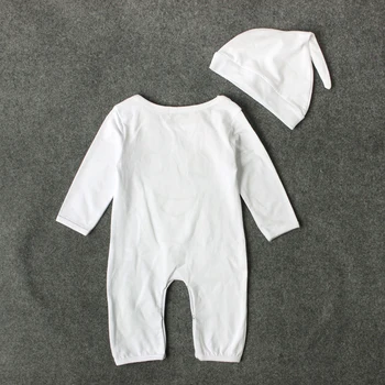 Børn, Lange Ærmer Hvid Halloween Tøj Sæt Til Nyfødte Toddles Baby, Dreng, Pige Tøj Sæt Smilende Trykt Rompers Sæt