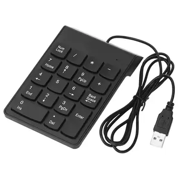 VODOOL USB-Kabel Mini Digital Tastatur 18 19 Nøgler LED-Baggrundsbelysning Numerisk Tastatur Trådløst numerisk tastatur Til Bank PC Laptop, Desktop