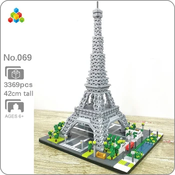 YZ 069 verdensberømt Arkitektur Paris Eiffel Tower 3D-Model 3369pcs DIY Mini Diamant Blokke Bygning Legetøj for Børn, ingen Box