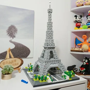 YZ 069 verdensberømt Arkitektur Paris Eiffel Tower 3D-Model 3369pcs DIY Mini Diamant Blokke Bygning Legetøj for Børn, ingen Box
