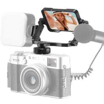 Ulanzi PT-14 Vlog Flip Skærm Spejl for Sony A7R3 A7III A7II A6000 A6300 A6500 Nikon Z7 Med Dobbelt Kold Sko Kamera Spejl