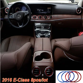 8stk Aluminium legering bil air condition dekoration, klistermærke til Mercedes Benz AMG 2016 E-klasse E200L E300L