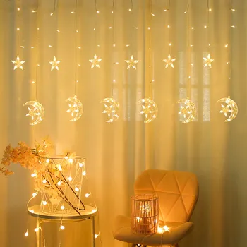 Farverige Snefnug Gardin LED Fe String Lys Krans juledekoration Til Ferie Belysning bryllupsfest Dekorative