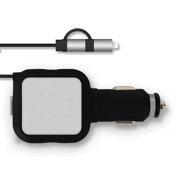 Bil Oplader Adapter Micro USB Retractable Kabel-Multi-funktion Bil Oplader NC99