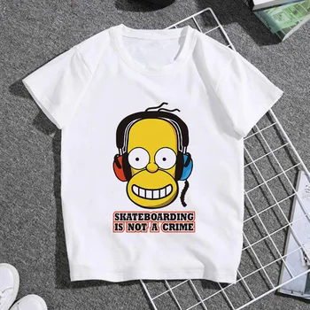 2020 Simpson animation, 3D-printede T-shirts til børn med rund halsudskæring og korte ærmer i sommer sjov