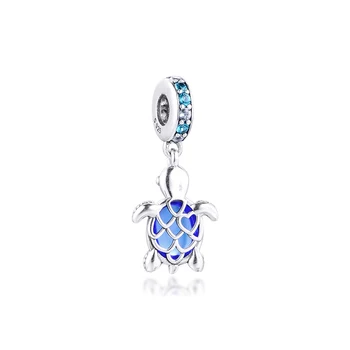 Passer Til Pandora Charms Armbånd Murano Glas Havskildpadde Perler 925 Sterling-Sølv-Smykker Gratis Fragt