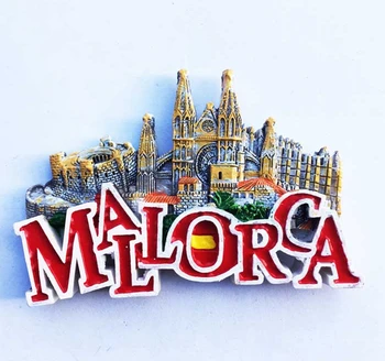 Palmas Katedral Bellevue-Slottet, Mallorca, Spanien 3D-køleskabsmagneter Turisme Souvenir-Køleskab Magnetiske Klistermærker Hjem Indretning