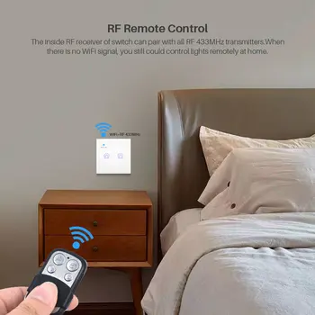 WiFi Smart væglampe Skifte 2Gang Neutral Ledning, der Kræves Smart Switch Tuya Smart Home Automation Arbejder Med Alexa, Google Startside