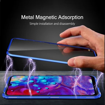 Magnetisk cover til Xiaomi Mi 9 Lite Tilfælde Mi A3 Dobbelt-Sidet Hærdet Glas Fuld Beskytte Dække Sagen for Xiaomi Mi A3 Mi9 Lite Sag