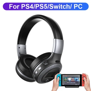 For PS4 slå Bluetooth Hovedtelefoner med trådløs sender, PC, Telefon, værdiboks til Bærbar Gamer HiFi Hjelm Med Mic & Skærm, Aux Receiver