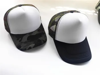Nye DIY Brugerdefinerede LOGO Mesh Trucker Hatte Åndbar Patchwork Camo Army Grøn Baseball Caps med tryk Logo Snapback Hatte