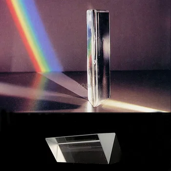 30x30x60mm Optisk Ligesidet Triple Trekantede Prism Optik Eksperiment Regnbue Glas Prismer Trekant Fotografering Rekvisitter Prisma