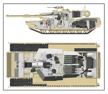 Rye Mark 5007 1/35 OS M1A1/A2 Abrams w/Fuld Indvendige Tank Vise Collectible Toy Plast Assembly Building Model Kit