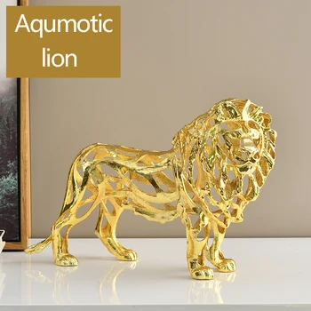 Aqumotic Simulering Metal Dyr, Tiger, Løve, Leopard 1pc Zink Lucky Red Vin Hylde Bruser Ornamenter Hjem Dekorationer