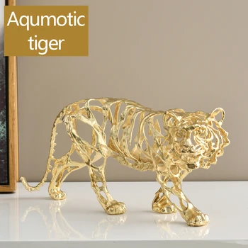 Aqumotic Simulering Metal Dyr, Tiger, Løve, Leopard 1pc Zink Lucky Red Vin Hylde Bruser Ornamenter Hjem Dekorationer