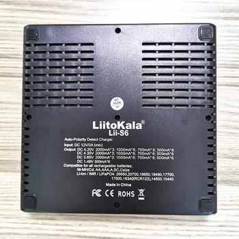 LiitoKala Lii-S6 18650 Batteri, oplader og bil 6-Slot Auto-Polaritet Opdage For 18650 26650 21700 32650 AA AAA batterier