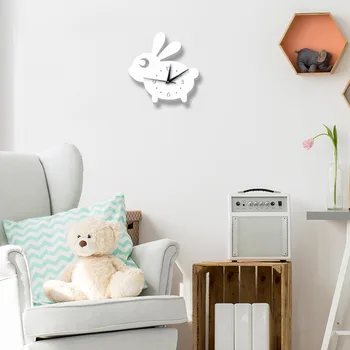 3D Lille Kanin vægur Moderne Design Digital Pointer PVC-Ur til Hjemmet Stue vægure Reloj de forhold Børn
