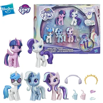 Hasbro My Little Pony Unicorn Sparkle Samling Sæt af 5 Glitrende 3-tommer PVC Tal og 12 Overraske Tilbehør Gaver