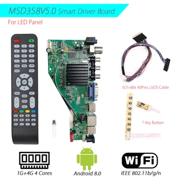 Med 1Ch 6Bit 40Pin LVDS Kabel MSD358V5.0 Android 8.0 1G+4G 4 Kerner Intelligent Smart Trådløst Netværk WI-FI-TV LCD-Driver yrelsen