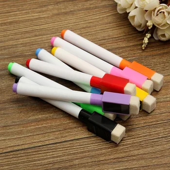 8pcs Color Magnet Pens Magnetic Wipe White Board Markers Built In Erases JHP-