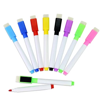 8pcs Color Magnet Pens Magnetic Wipe White Board Markers Built In Erases JHP-