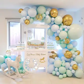QIFU Macaroon balloner Guirlande-Latex Balloner Arch Happy Birthday Party Indretning Børn Voksne Bryllup Ballon Kæde Baby Brusebad Balon