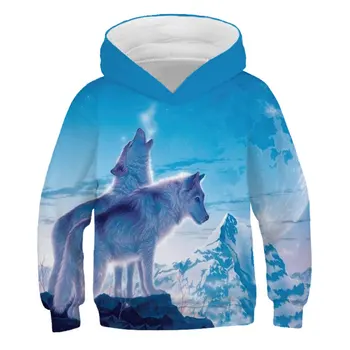 2020 New Forest Dyr Ulven Print Børn Mode 3D-Sweatshirts Efteråret Børn med sportstøj til Drenge Piger Hot salg Kostume