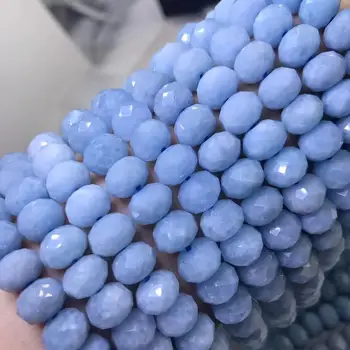 Akvamarin Roundelle blå 10*7mm for DIY smykker at gøre løse perler FPPJ engros perler natur gemstone