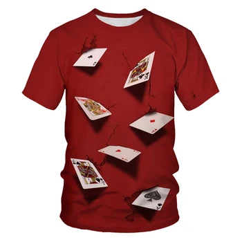 Sommer fashion mænd og kvinder skjorter 3D spillekort trykt casual T-shirt mænd er hip-hop tøj Asian størrelse S-6XL