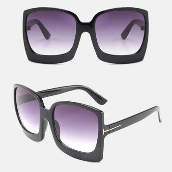 Stor Ramme Gradient Sol Briller Kvinder Overdimensionerede solbriller Brand Designer Plast hun UV400 gafas de sol mujer Solbriller