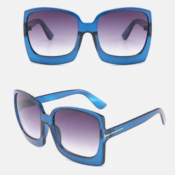 Stor Ramme Gradient Sol Briller Kvinder Overdimensionerede solbriller Brand Designer Plast hun UV400 gafas de sol mujer Solbriller