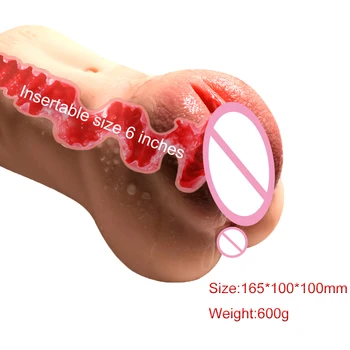 3D-Gummi realistisk vagina mandlige masturbator sex legetøj til mænd kunstig vagina real pocket pussy voksne legetøj til mænd intime