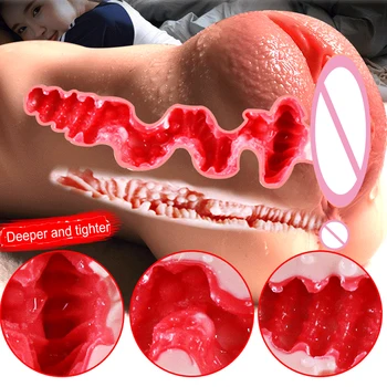 3D-Gummi realistisk vagina mandlige masturbator sex legetøj til mænd kunstig vagina real pocket pussy voksne legetøj til mænd intime