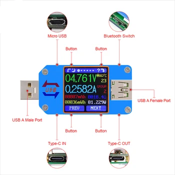 RD UM25 UM25C for APP USB 2.0 Type-C LCD-Voltmeter amperemeter spænding nuværende meter batteri usb-Tester