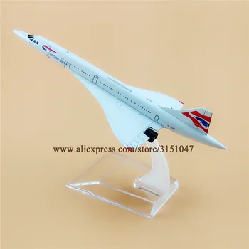 16cm Air, British Airways Concorde Airlines Metal Legering Fly Model Fly Trykstøbt Fly
