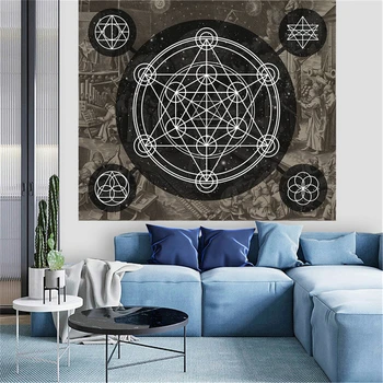 Vintage Europæiske Magic Array Gobelin Mandala Middelalderlige Tarot Månen Astrologi Divination Hippie Gobeliner Væggen Hænger Dorm Indretning