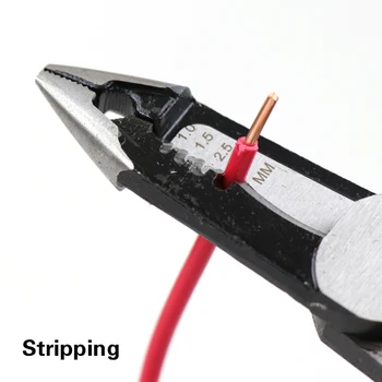 Multifunktionelle Elektriker Lang Næse Tænger Wire Stripper kabelsaks Terminal Crimpning Tænger håndværktøj skære klemme værktøj