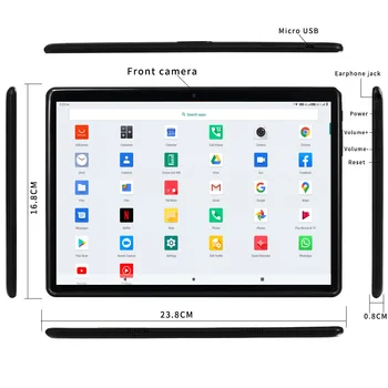 2021 Nye 4G-Telefon Opkald 10,1 tommer Tablet PC Android 9.0 Octa Core 4GB+64GB ROM Tabletter med Dobbelt SIM-Kort, WIFI GPS Global Tablet