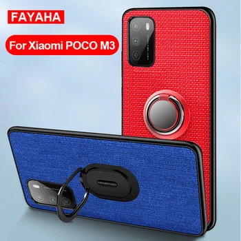 For Xiaomi POCO M3 Poco X3 NFC Tilfælde Finger Ring Beslag Oxford Klud Tilbage Dække For Xiaomi POCO M3 POCOPhone X3 X2 Sag